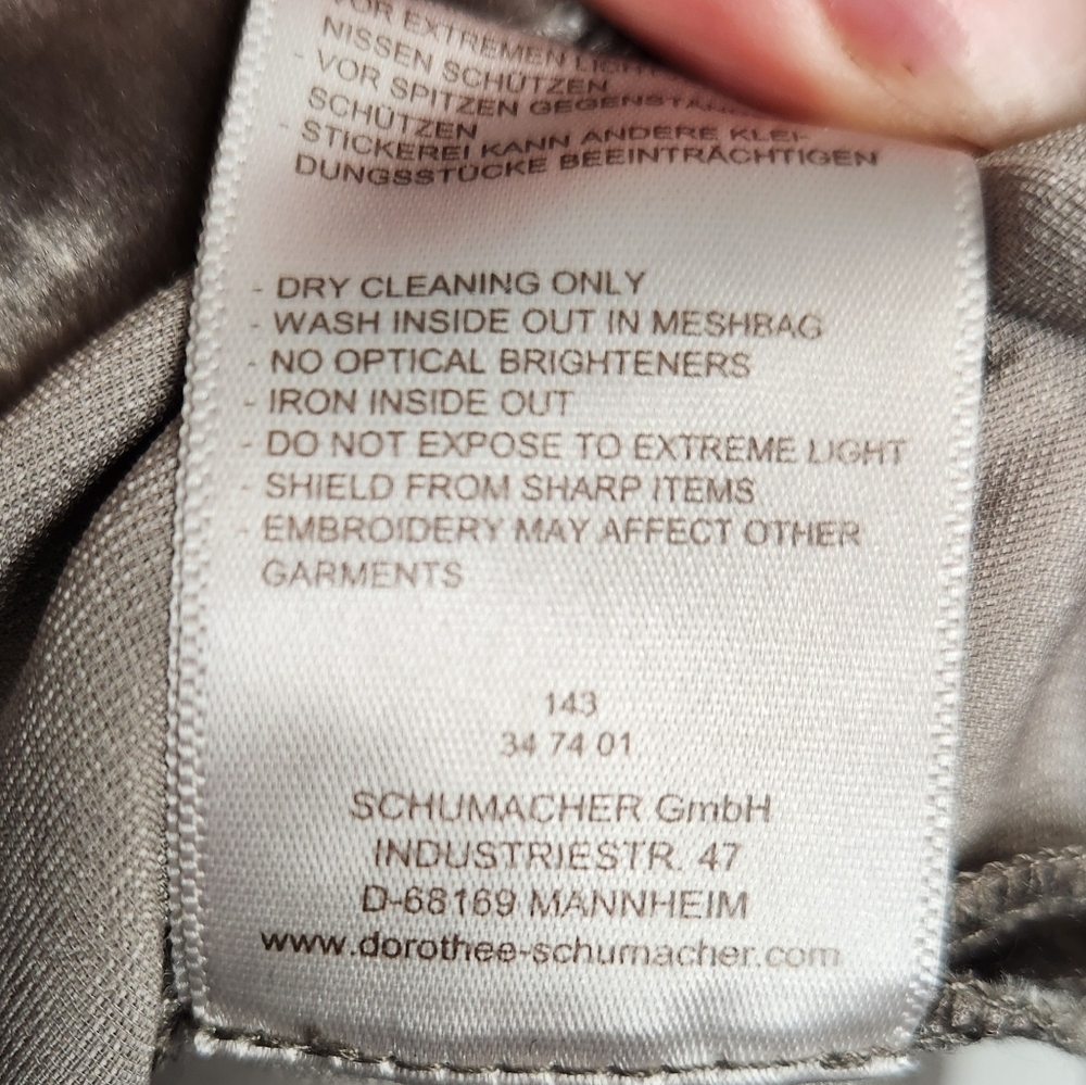Dorothee Schumacher Jewel Collar Brown Velvet Silk Short Sleeve Blouse Size M - Picture 11 of 13